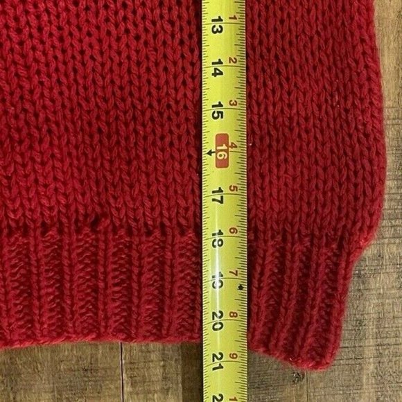 VTG Windcrest Hand Knit Women's Christmas Sweater Sz S Victorian Rocking Horse - Picture 7 of 8